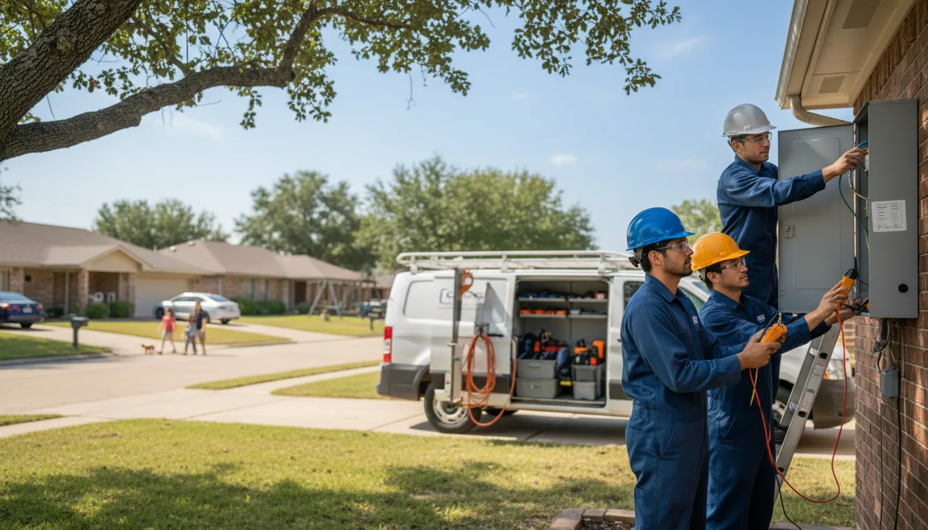 Certified electrician providing emergency electrical services in Era, TX